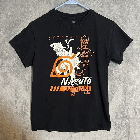 Naruto Shippuden Uzumaki T-Shirt Mens Small Uzumaki Line Art Black‎ Anime - Picture 1 of 6